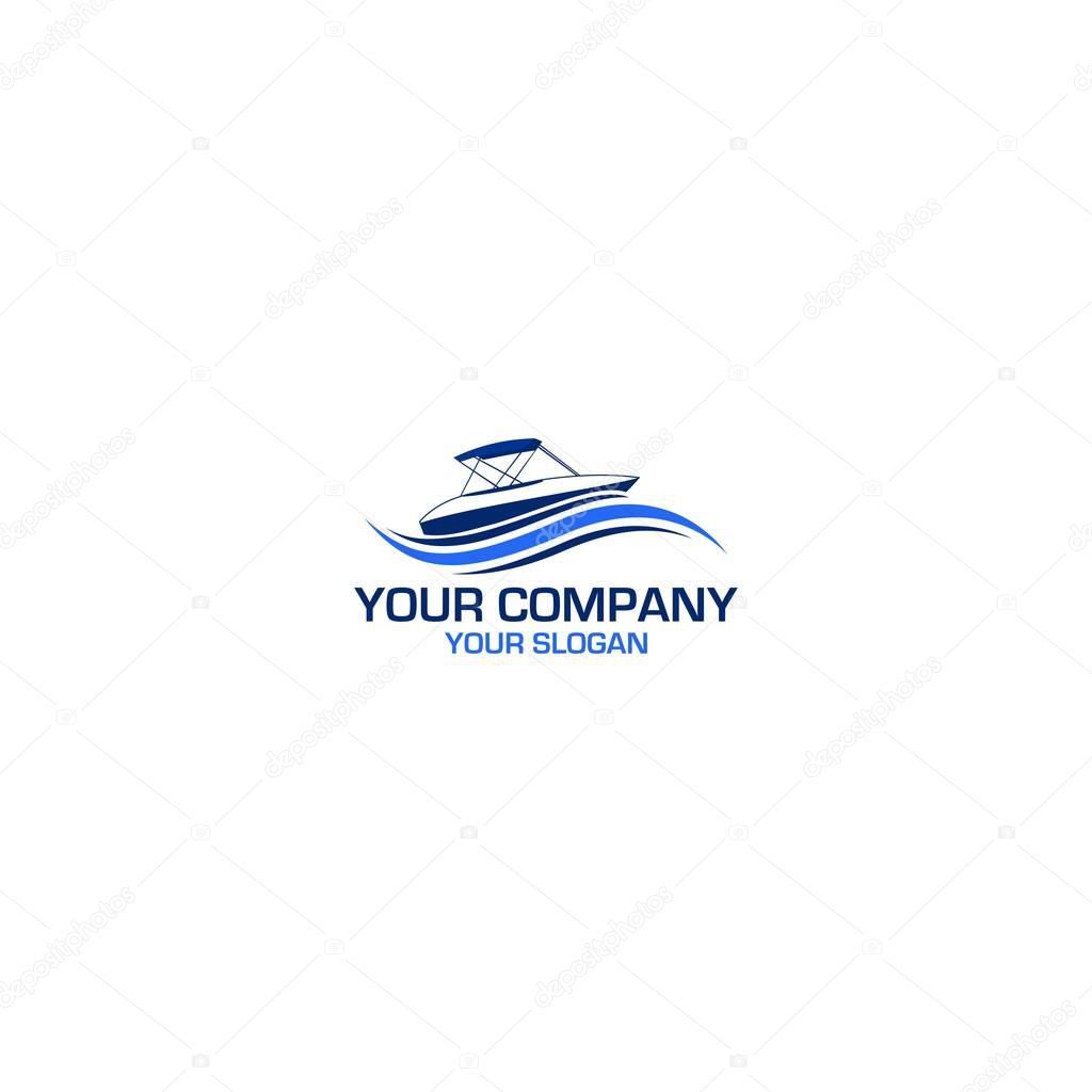 Sailing Yacht Logo Design Vector