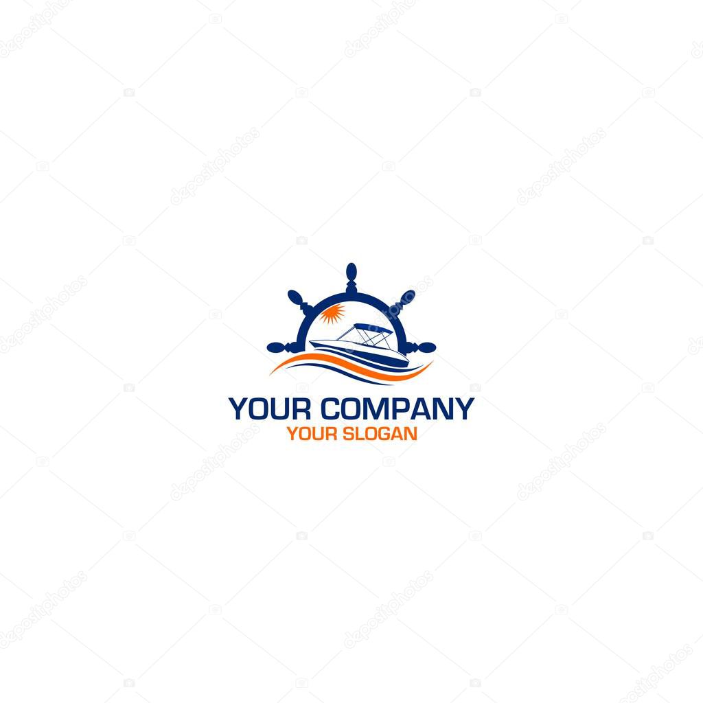 Sailing Yacht Logo Design Vector
