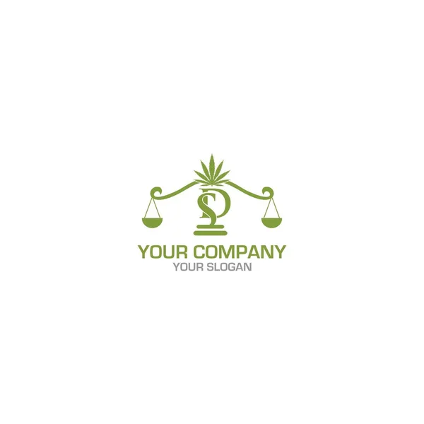 Cannabies Law Firma Logotipo Diseño Vector — Archivo Imágenes Vectoriales