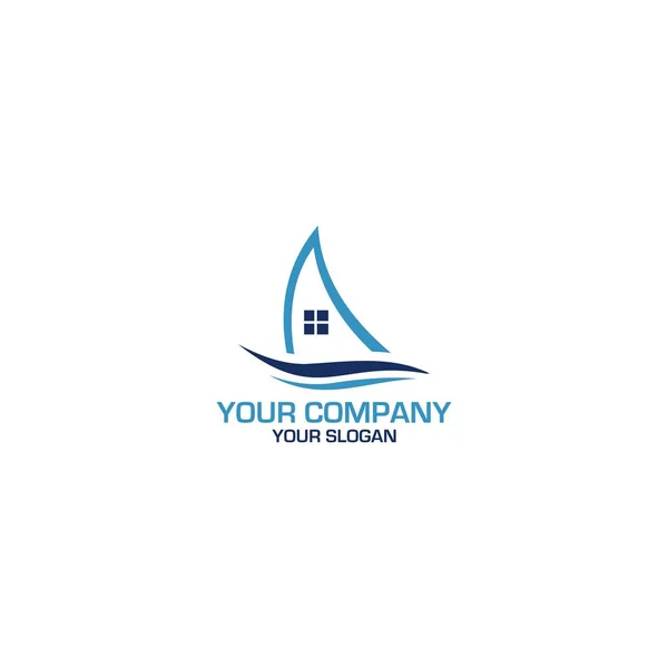 Yelkenli Ev Logo Tasarım Vektörü