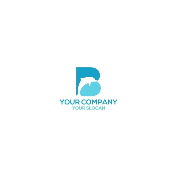 Dolphin Logo Design Vector - Stok Vektor