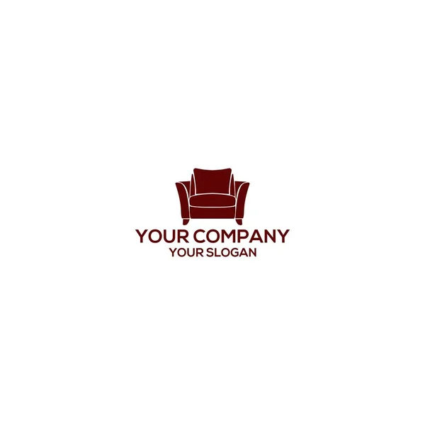 Vetor Design Logotipo Sofá Marrom —  Vetores de Stock