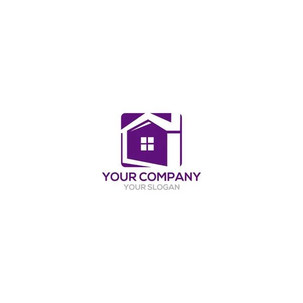 Quadrado Home Logo Design Vetor —  Vetores de Stock