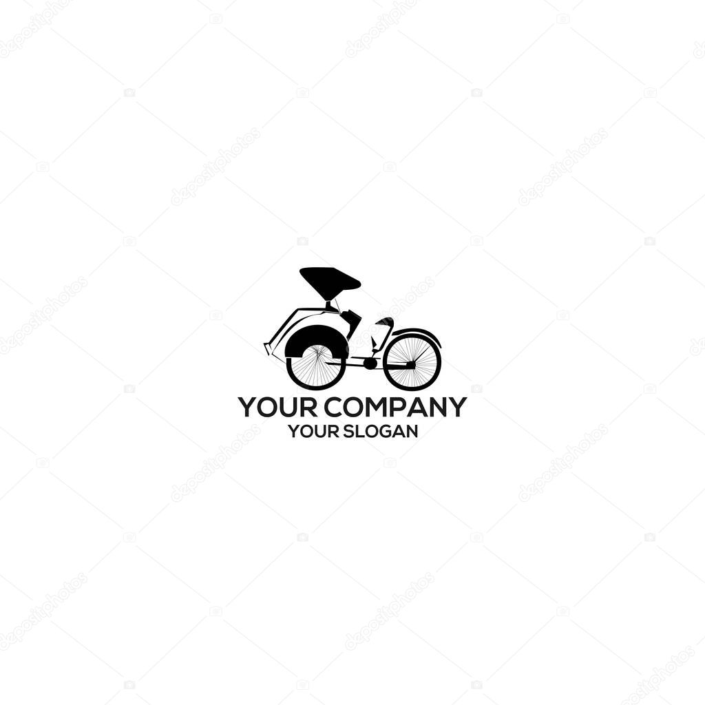 Old pedicab Logo Design vector