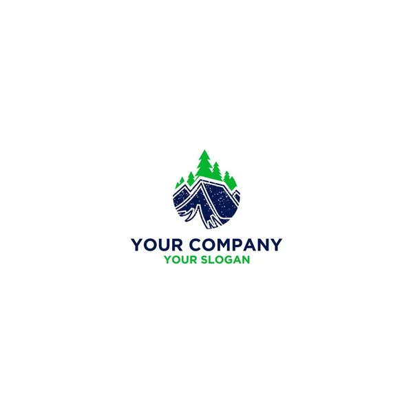 Natural Pine Camp Logo Ontwerp Vector — Stockvector