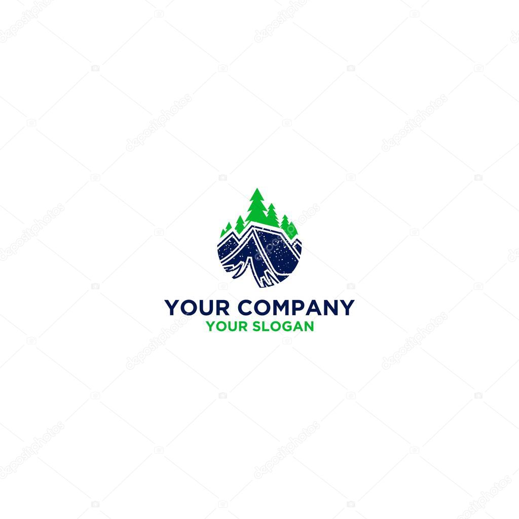 Natural Pine Camp Logo Design Vector