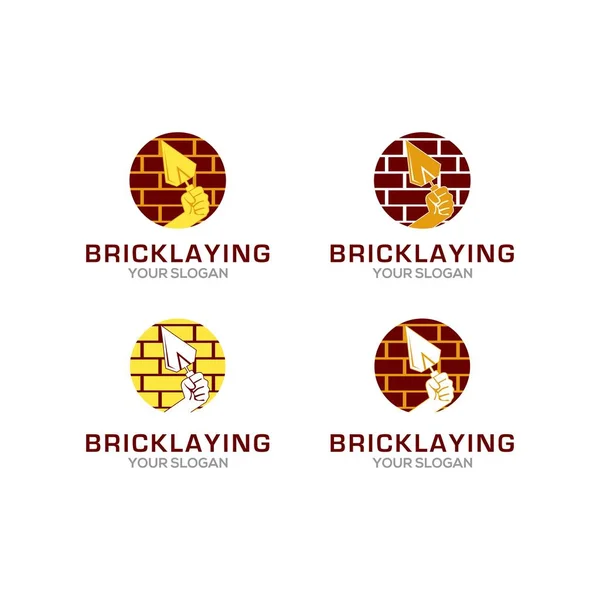 Bricklaying Construction Logo Design Vector — Stock Vector