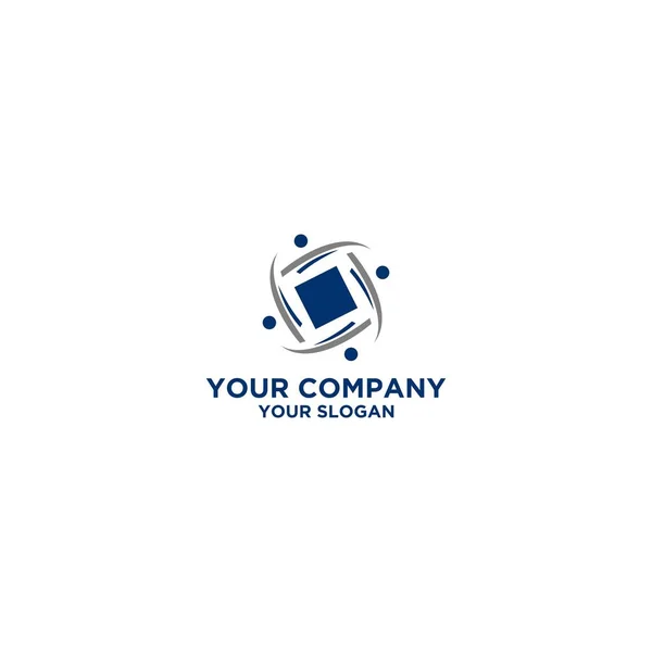 Square Community Logo Design Vector — Stock vektor