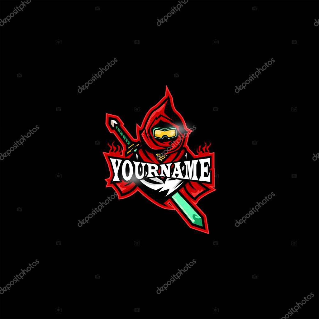Ninja Warrior With Sunglass Logo Design Esport