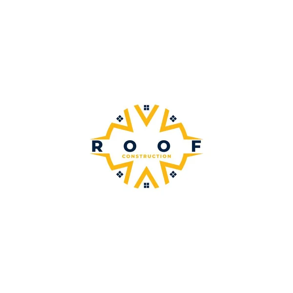 Roof Construction Logo Design Vector — Stock Vector