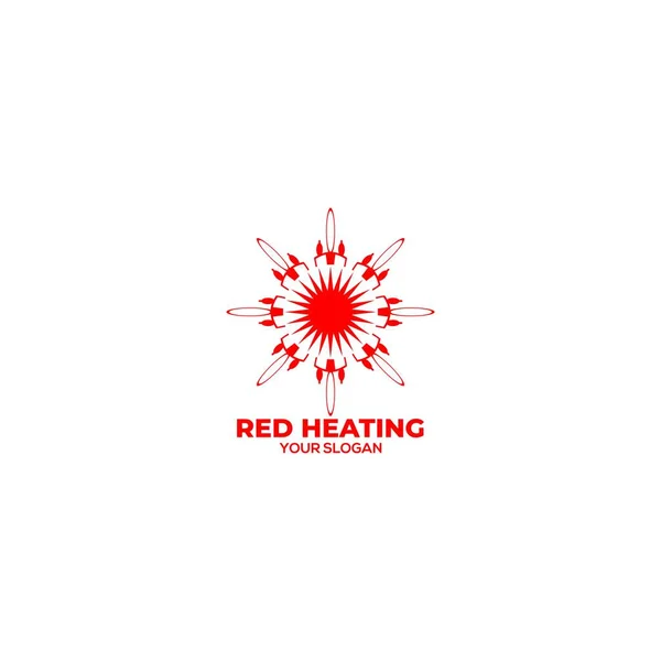 Roter Heizungs Logo Designvektor — Stockvektor