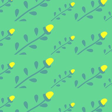 Turkuaz arkaplanda çiçek deseni