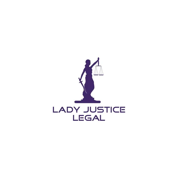 Vrouwe Justitie Juridisch Logo Design Vector — Stockvector