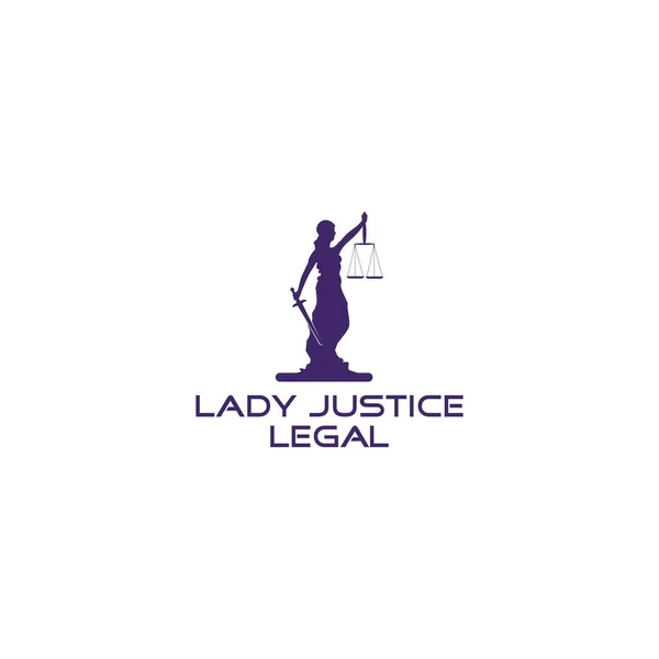 Lady Justice Legal Logo Design Vector — Archivo Imágenes Vectoriales