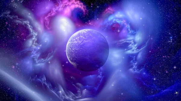 Vista do planeta de fantasia em galáxia distante Imagens De Bancos De Imagens Sem Royalties