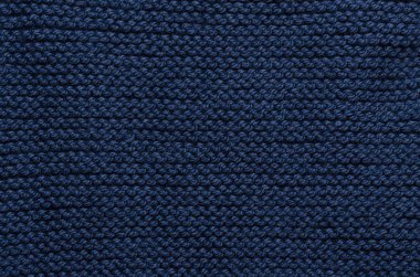 Mavi örme el yapımı yün doku soyut arka plan