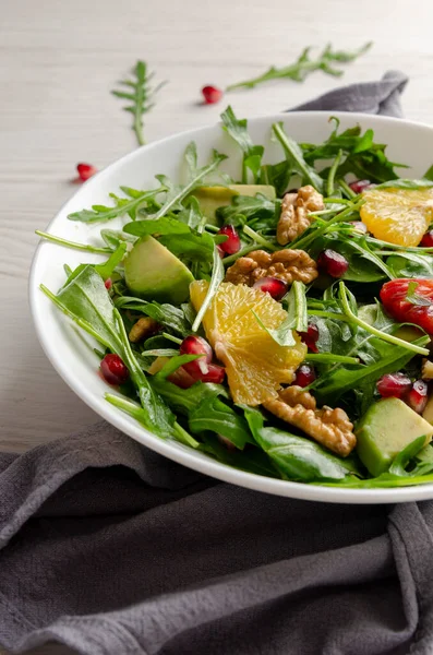 Avocado Orange Arugula Salad Olive Oil — Stock Photo, Image