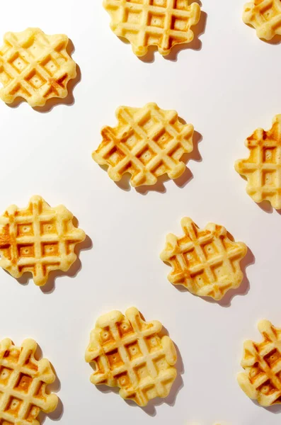 Wafelstructuur Wafelstukjes Geïsoleerd Wit — Stockfoto