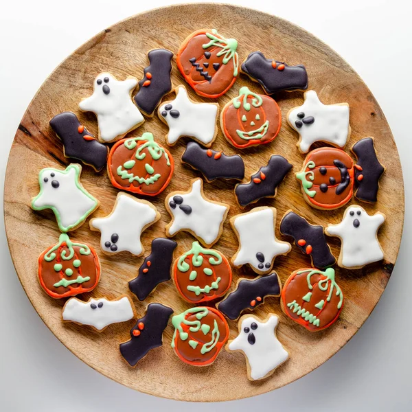 Kekse Für Halloween Auf Der Tischplatte — Stockfoto