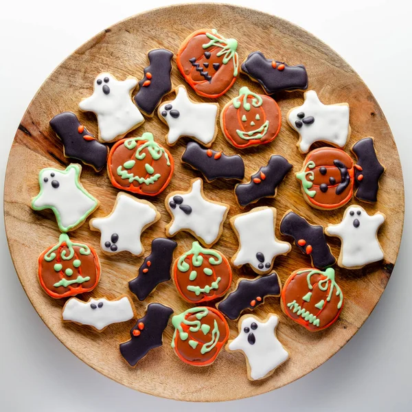 Galletas Para Halloween Vista Superior Mesa — Foto de Stock