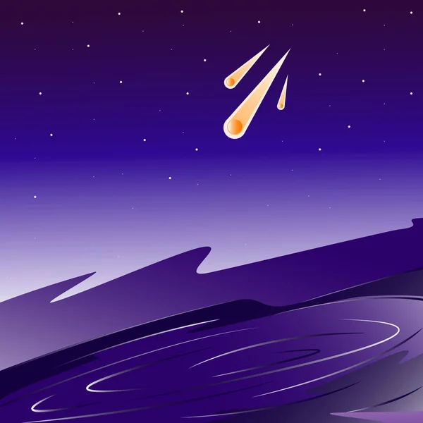 Sterren Galaxy Ruimte Krater Asteroïden Vector Illustratie — Stockvector