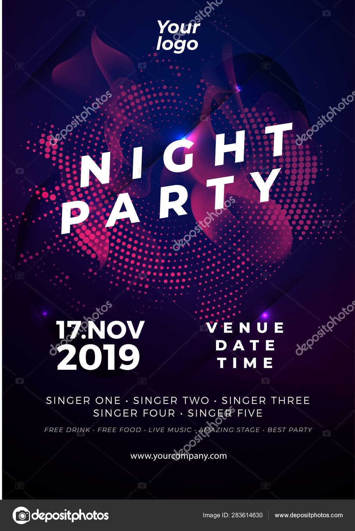 Party Flyer Poster Futuristic Club Flyer Design Template Advertising Digital Stock Vector Image By C Wen 1731 Yahoo Com