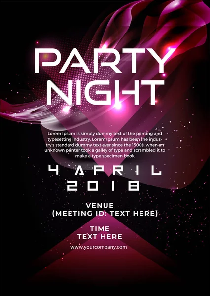 Party Flyer Poster Futuristische Club Flyer Ontwerpsjabloon Advertising Digital Creative — Stockvector