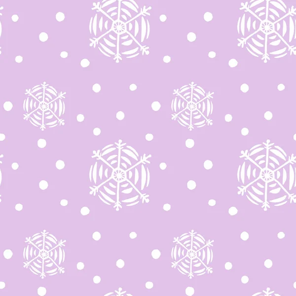 Pattern Seamless Hand Drawn White Snowflakes Circle Isolated Pink Background — Stock Photo, Image