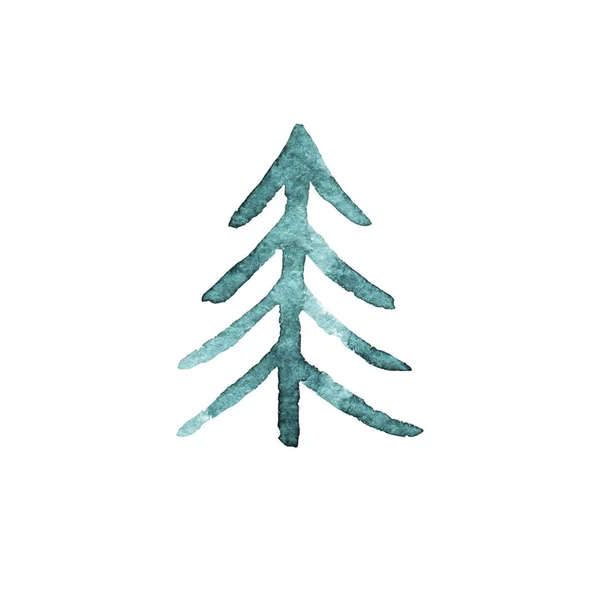 Grüne Tanne Isoliert Auf Weißem Hintergrund Weihnachtsbäume Frohes Neues Jahr — Stockfoto