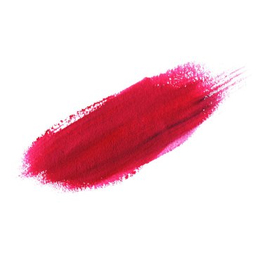 El çizilmiş soyut kırmızı fırça boya doku tasarımı akrilik kontur tasarım için beyaz arka plan izole. Eleman metin, makyaj, örnek, ruj için fon gibi kullanılabilir