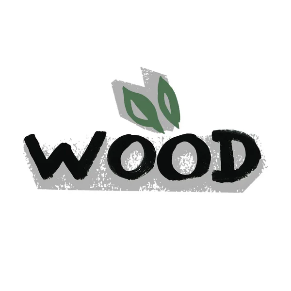 Dřevo Zelenými Listy Inspirativní Ekologické Písmo Bílém Pozadí Citát Ekologické — Stock fotografie
