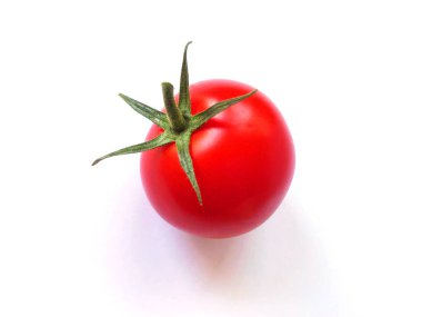 Taze organik kiraz domates beyaz arka plan üzerinde izole. Pazar, çiftlik, kart için en iyisi