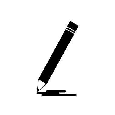 Beyaz arka planda izole edilmiş plastik silueti olan okul kalemi. Çizgi film stilinde vektör çizimi. Şablon, web, uygulama, markalaşma, reklam, kart, okul için tasarım