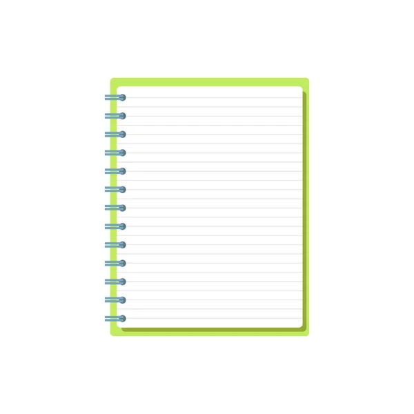 带有螺旋式记事本的模板和在白色背景上隔离的纸片 并附有文字 用于商务的日记 学校矢量背景和打开的笔记本 办公用品 复制空间 — 图库矢量图片