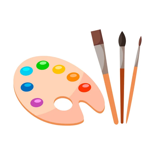 Narzędzia Malowania Elementów Kreskówki Kolorowy Zestaw Wektor Izolowany Białym Tle — Wektor stockowy