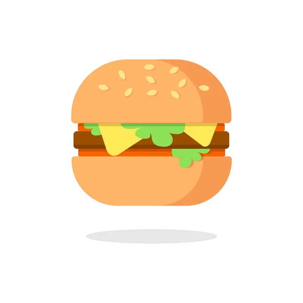 Hamburger Classic Burger American Cheesburger Lettuce Tomato Cheese Beef Sauce — Stock Vector