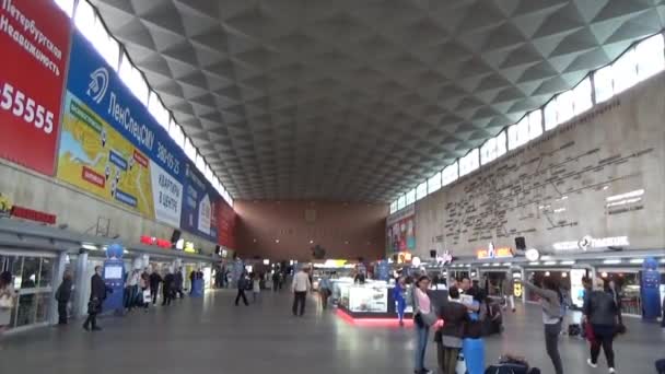 Marca Tren Krasnaya Strela Moscú Sankt Petersburg Estación Tren Moscú — Vídeos de Stock