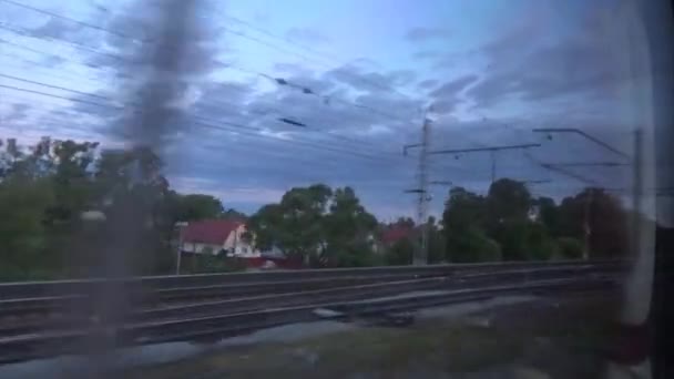 Train Marque Krasnaya Strela Moscou Sankt Petersburg Gare Bologoe Par — Video