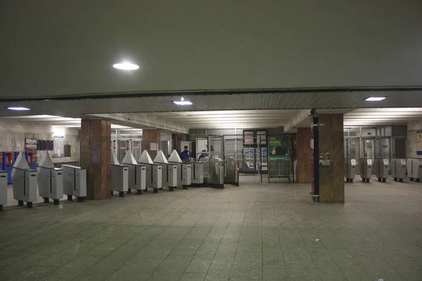 Moscow Metropolitain Linha Serpuchovsko Timiryazevskaya Estação Dmitrovskaya Vestíbulo Antes Reconstrução — Fotografia de Stock