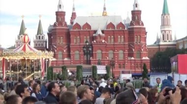 Moskova şehir günü kutlaması 2017, Tverskaya sokak, toplu kutlamalar, sahneler, conserts.