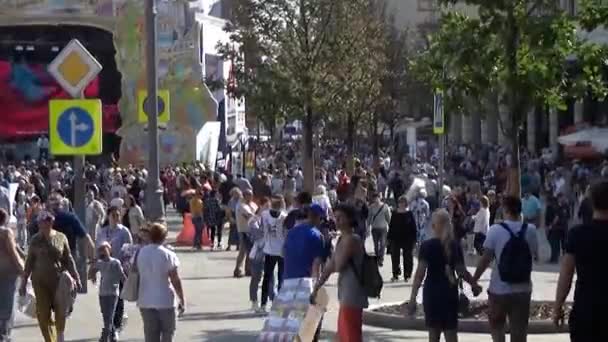 Celebração Dia Cidade Moscou 2019 Rua Tverskaya 80Th Anniversary Vdnh — Vídeo de Stock