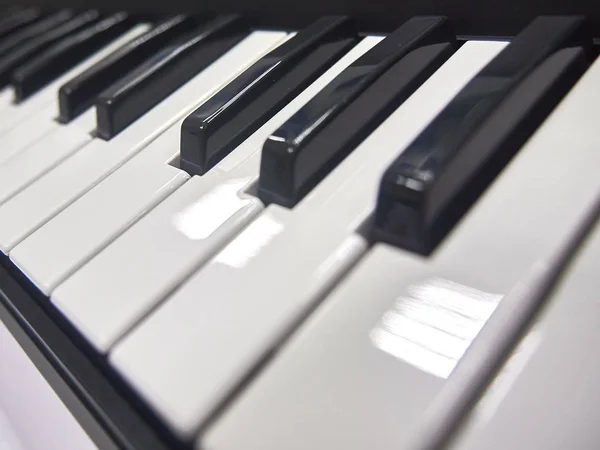  piyano klavyesi tuşları. siyah beyaz tuşlu müzik aleti.