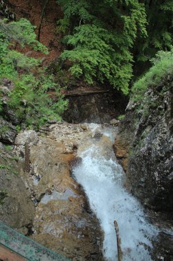 Slovakça Paradise natio 'da akarsu aracılığıyla çalışan ıslak bir iz