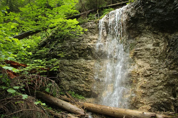 Prachtige watervallen op de toeristische route in het Slowaakse Paradijs NAT — Stockfoto