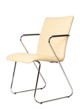 Beyaz ofis sandalyesi beyaz arka plan üzerinde izole