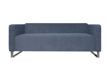 Modern gri kumaş kanepe beyaz arka plan üzerinde izole. Ön görünüm