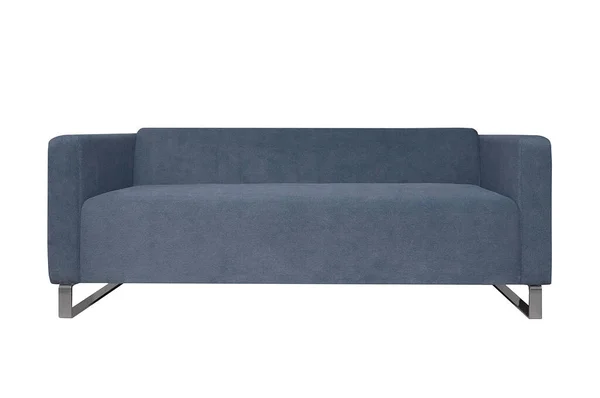 Modern grå Tyg soffa isolerad på vit bakgrund. Vy framifrån — Stockfoto