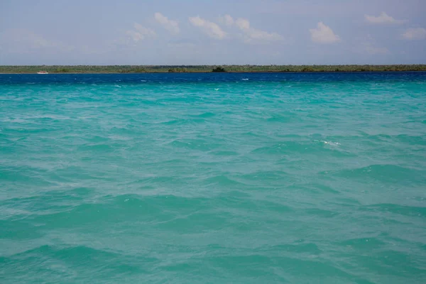Die Lagune Von Bacalar Wasser Und Himmel See — Stockfoto