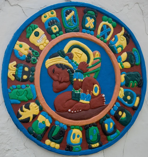 Colorato Calendario Maya Arte — Foto Stock