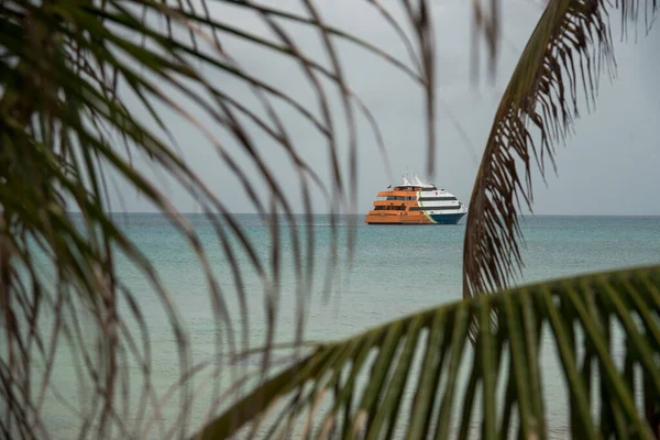 Ocean Ship Scene Cozumel Mexikói Karib Szigetek — Stock Fotó